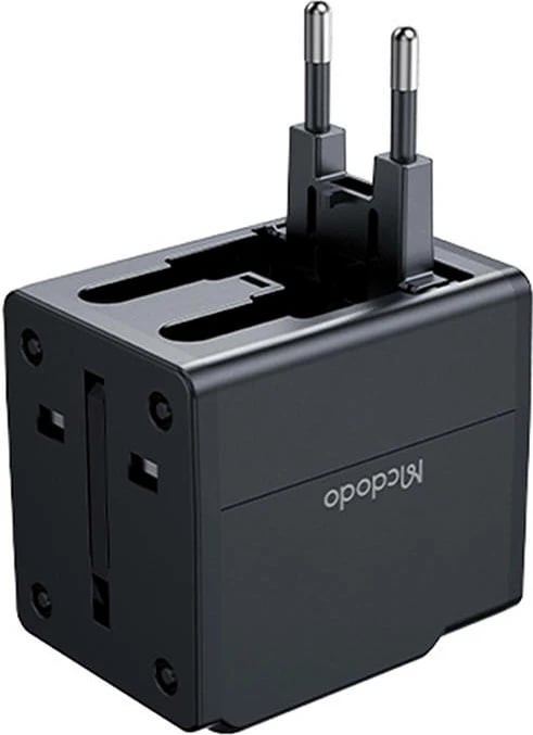 Adapter udhëtimi McDodo CP-4120, 2.1A Fast Charging, 2x USB-A, i zi