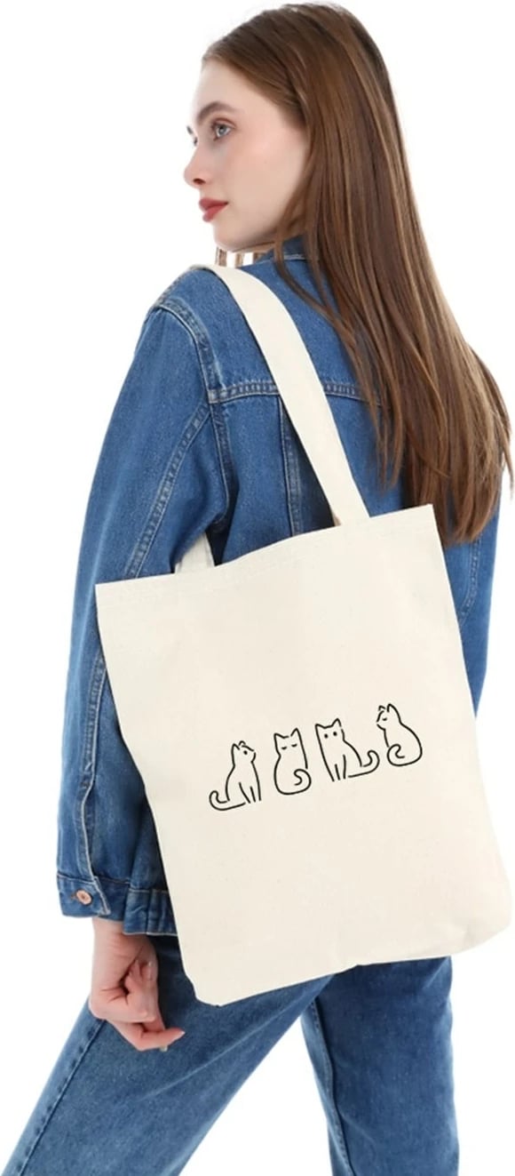 Torbë tote Zoozie Bags, krem, 35x40x8cm