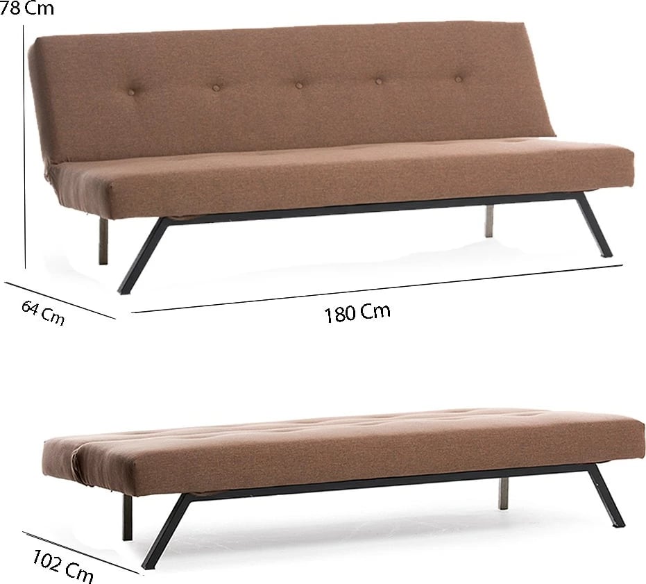 Divan-krevat treshe Zola, kafe, Atelier del Sofa