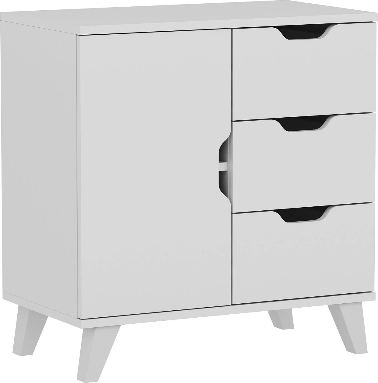 Komodë Skye Decor, Valencia 3+1, e bardhë