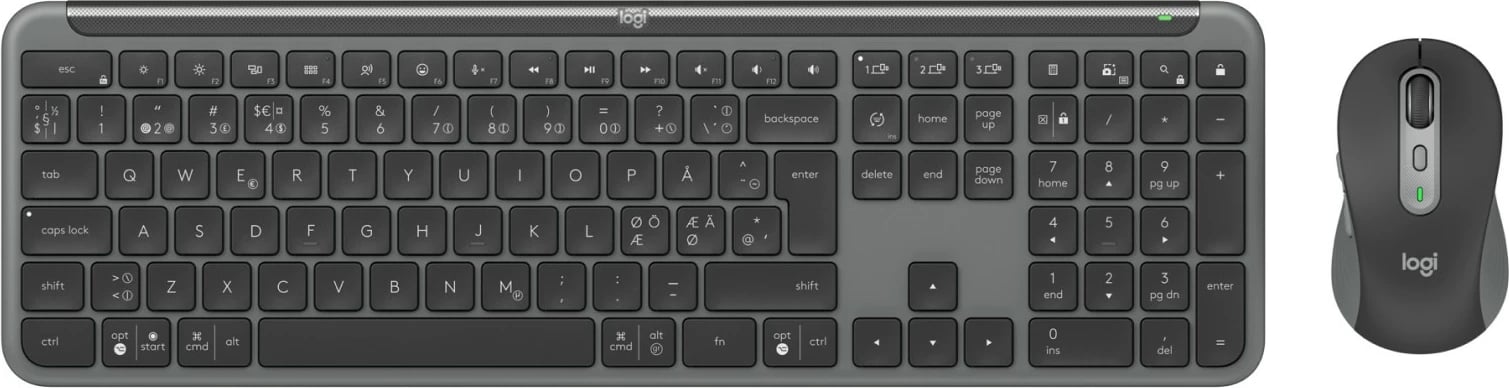 Tastierë dhe maus Logitech MK950 Signature për biznes, Wireless, RF Wireless + Bluetooth, Graphite