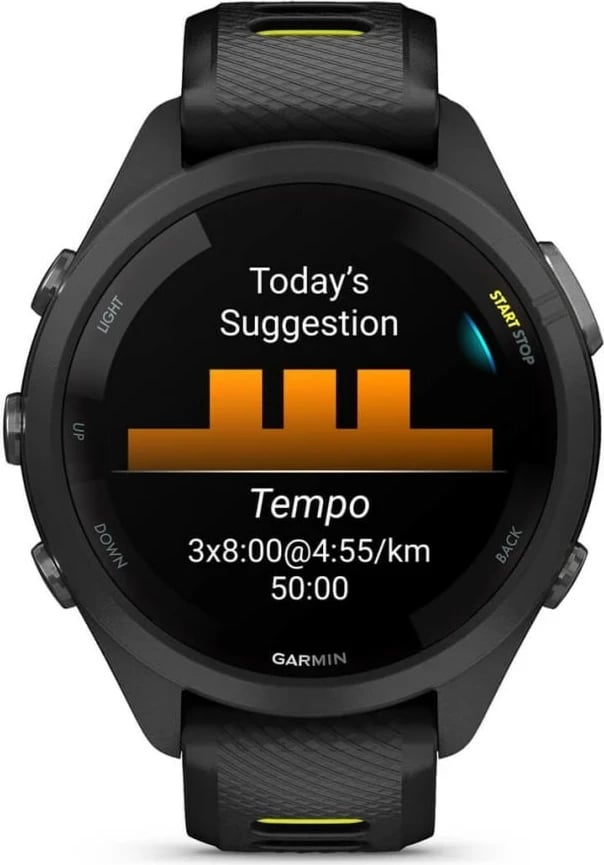 Smartwatch Garmin Forerunner 265S, 42mm, AMOLED, GPS, rrip silikoni, verdhë