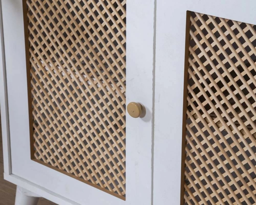 Konsol Skye Decor, ngjyrë e bardhë dhe lis, Goose