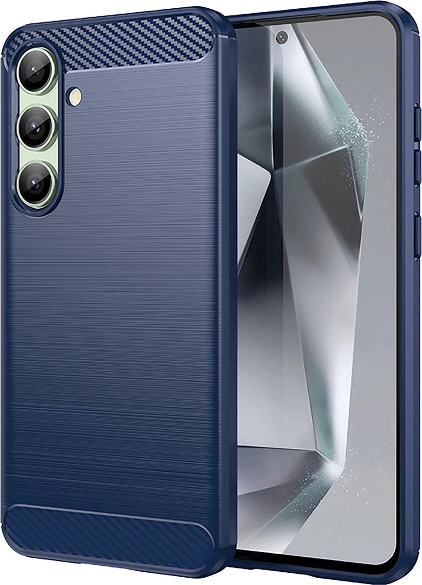 Mbështjellës Hurtel Carbon Case për Samsung Galaxy S24 FE, TPU, Kaltër