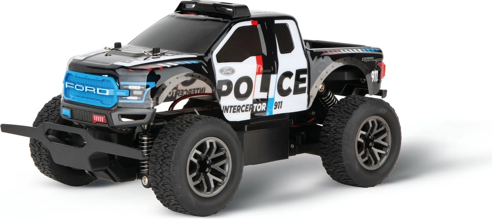 Makine lodër Carrera Ford F-150 Raptor Police RC, 2.4GHz, offroad, 20 min bateri, zi/bardh/blu
