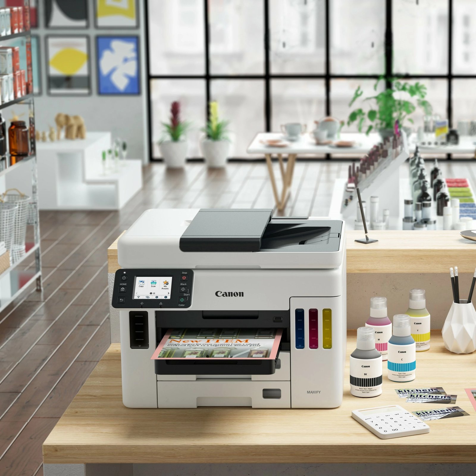 Printer Canon MAXIFY GX7050 MegaTank, Inkjet, Printim me ngjyra, 600 x 1200 DPI, A4, Printim direkt, Bardhë, Zi Printer Canon MAXIFY GX7050 MegaTank, Inkjet, Printim me ngjyra, 600 x 1200 DPI, A4, Printim direkt, Bardhë, Zi