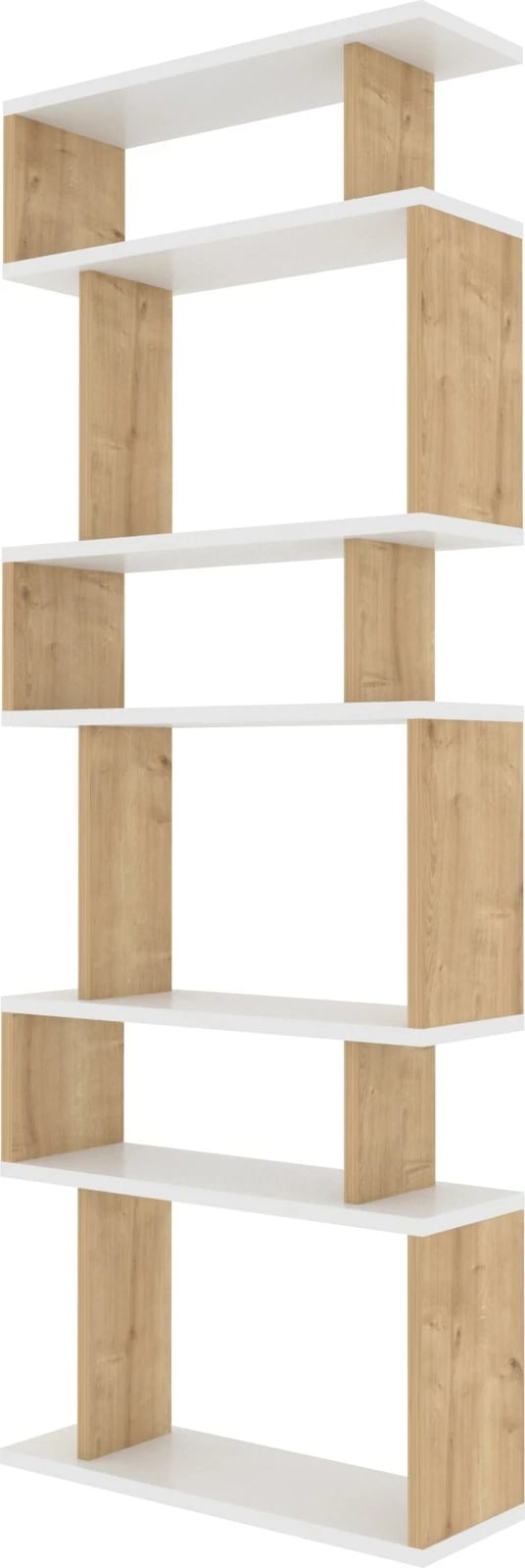 Raft librash Skye Decor, i bardhë, lisi, 60x19.6x160cm