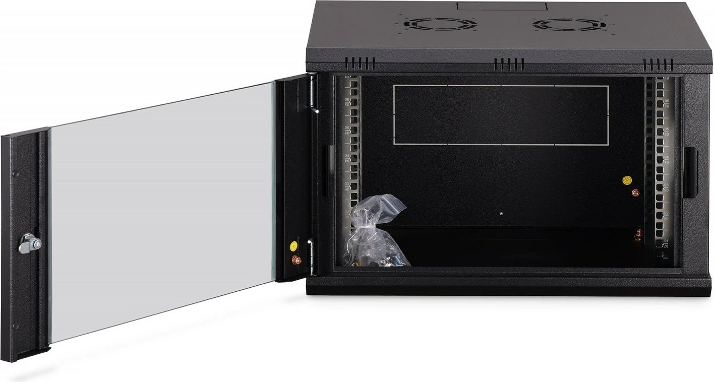 Kabinet rrjeti muror Digitus DN-37101 19" 7U 385x600x450 mm xhami IP20 60 kg montim në mur i pamoshëm, i pa-montuar, zi