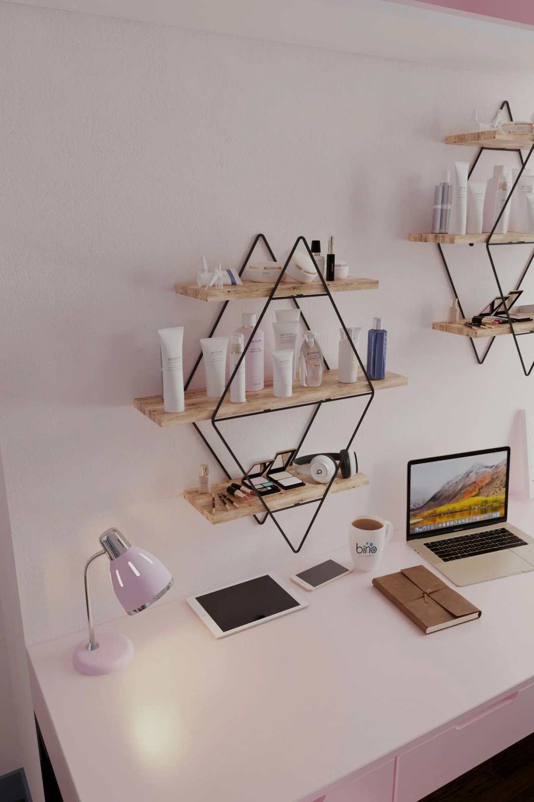 Raft muri dekorativ, ngjyrë ari dhe e zezë, Skye Decor, Prizma Raf, madhësi e madhe, për sallon