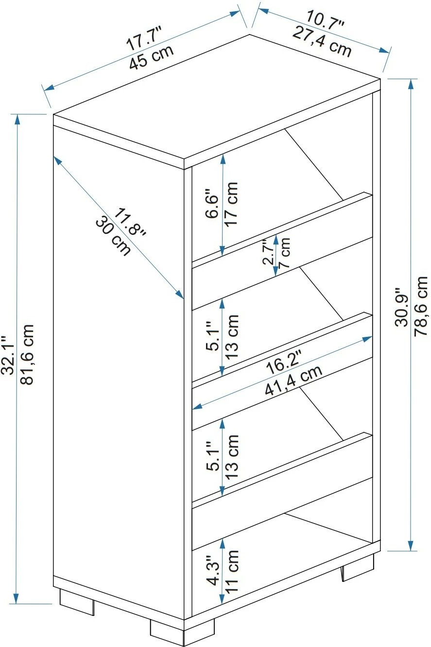 Dollap për këpucë Hanah Home, Nasem, ngjyrë Atlantic Pine
