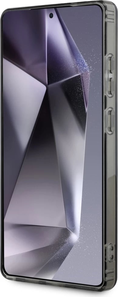 Mbështjellës Guess Glitter Circle Classic Logo MagSafe për Samsung Galaxy S25 Ultra, zi