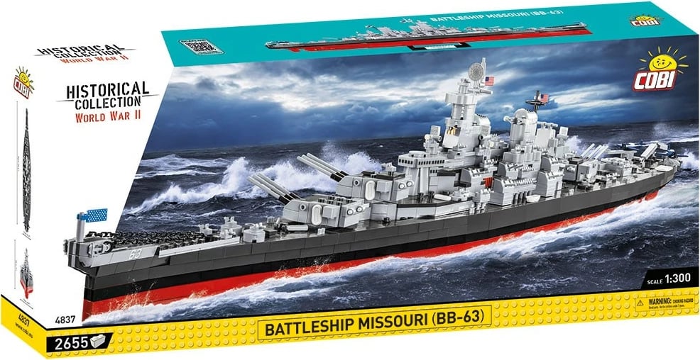 Set blloqesh Cobi Klocki Battleship Missouri BB-63, 2655 pjesë, Historical Collection
