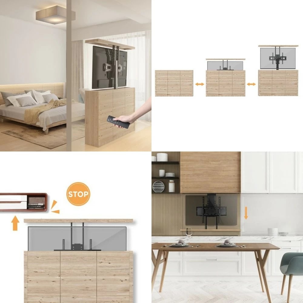 Kasë elektrike me mbajtëse për TV Maclean MC-866, për TV 37-65", e zezë