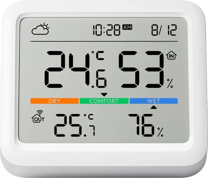 Termometër dhe higrometër SwitchBot Meter Pro, Bluetooth, ekran LCD, i bardhë