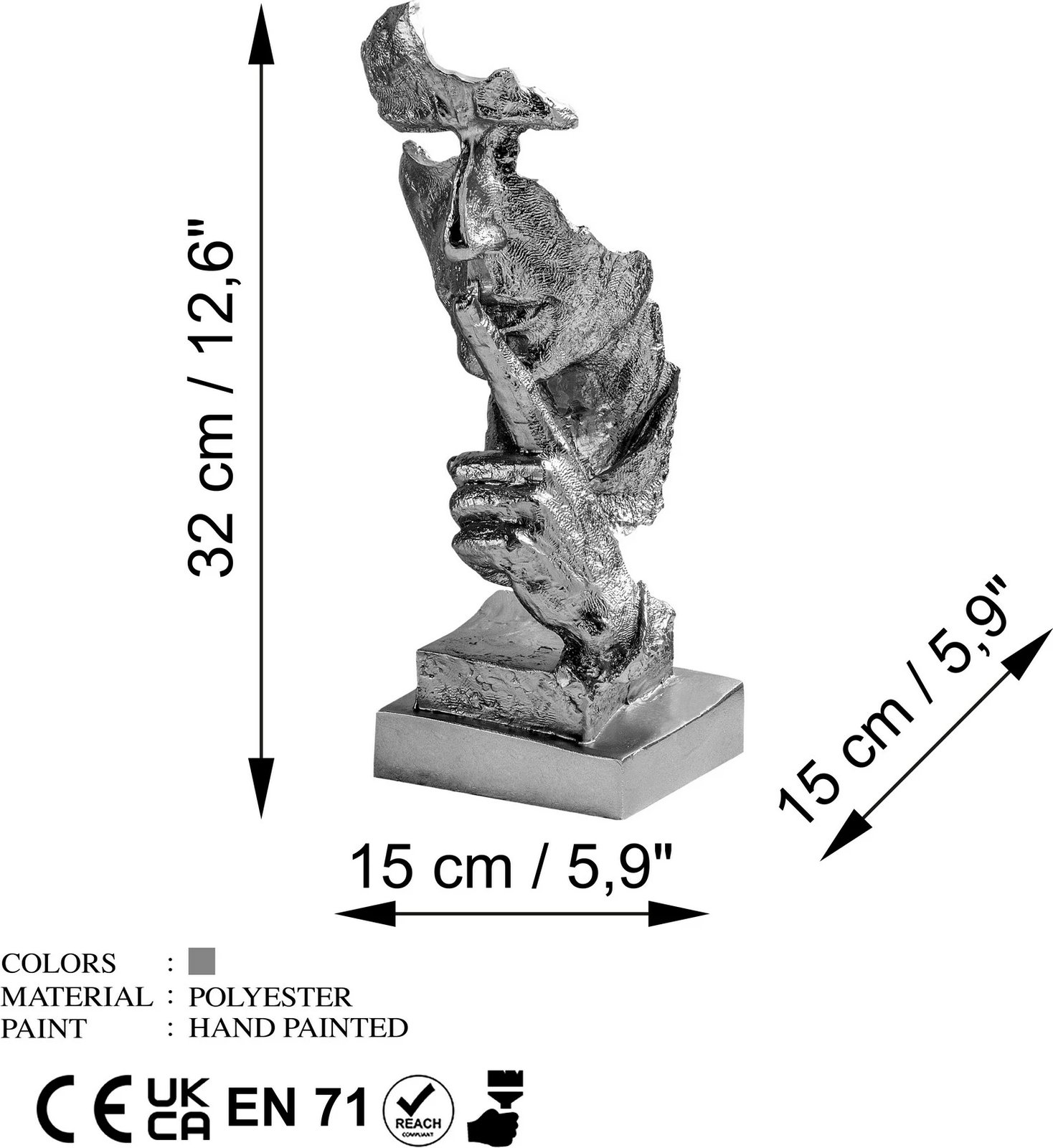 Objekt dekorativ Evila Originals, Yak-031-B, ngjyrë argjendi Objekt dekorativ Evila Originals, Yak-031-B, ngjyrë argjendi