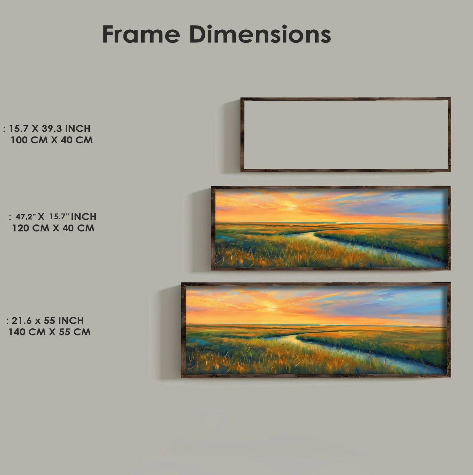 Pikturë dekorative me kornizë, MDF, Wallity, EMR036, shumëngjyrëshe, 40x120x3.5cm