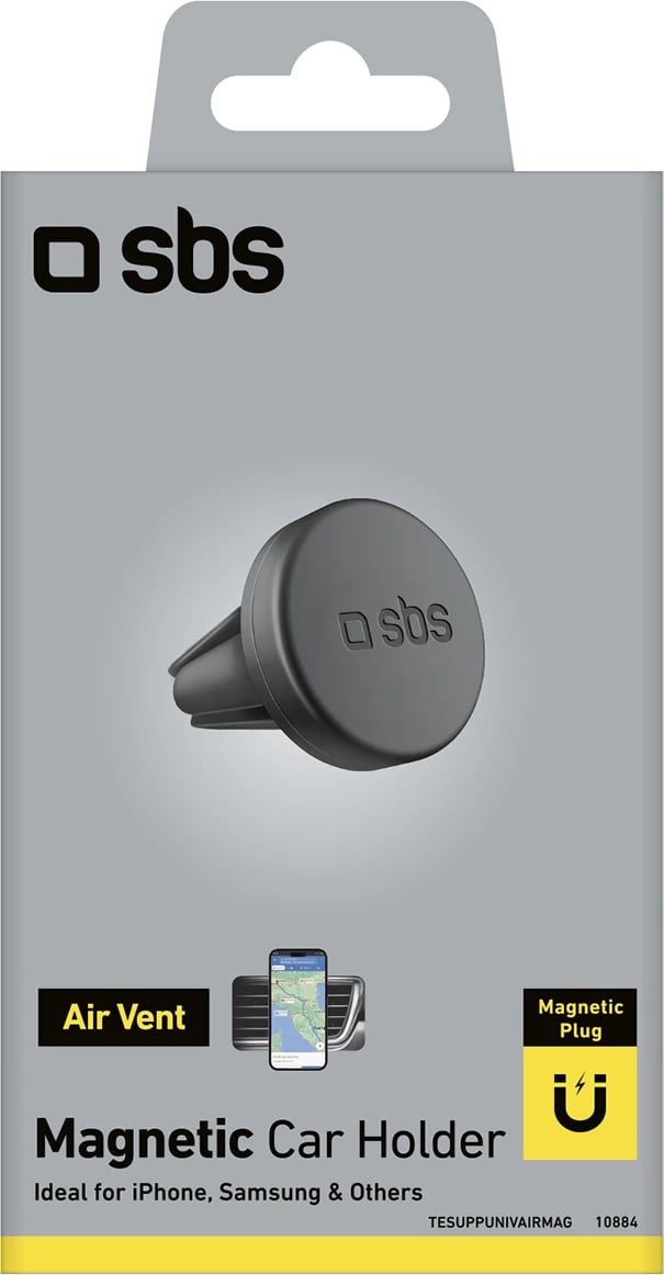 Mbajtës magnetik për celular SBS TESUPPUNIVAIRMAG, për ventilator të ajrit, i zi Mbajtës magnetik për celular SBS TESUPPUNIVAIRMAG, për ventilator të ajrit, i zi