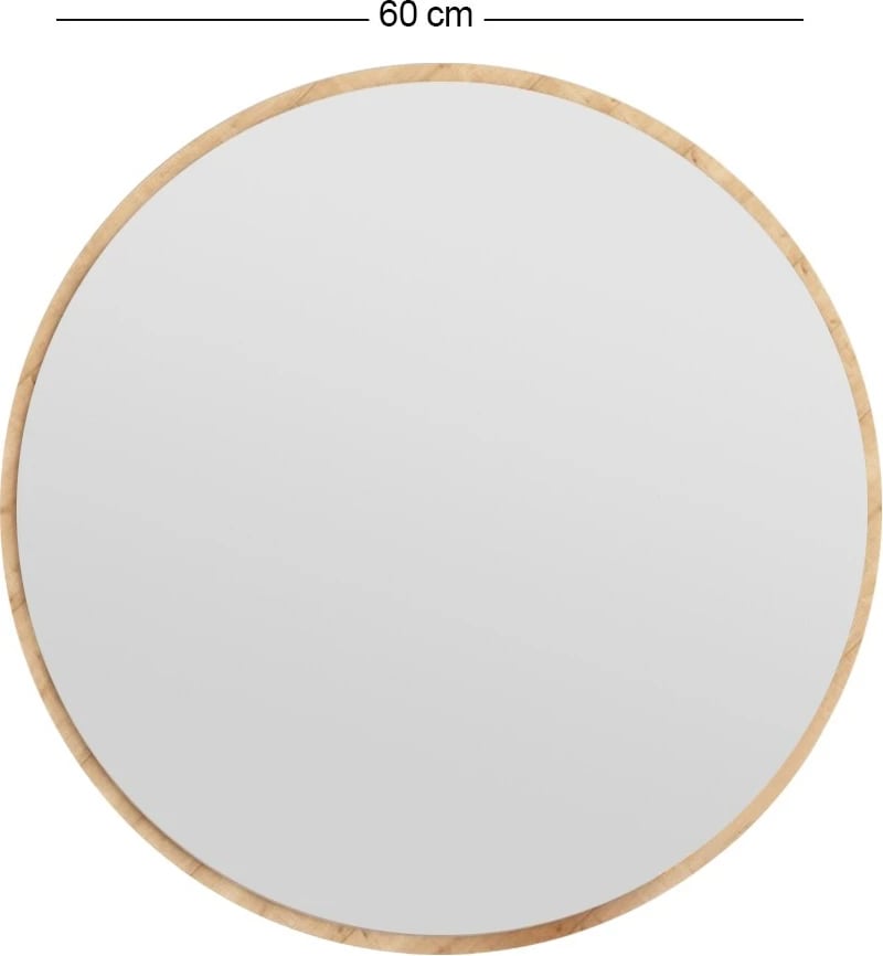 Pasqyrë e rrumbullakët Hanah Home, Ozze, ngjyrë natyrale