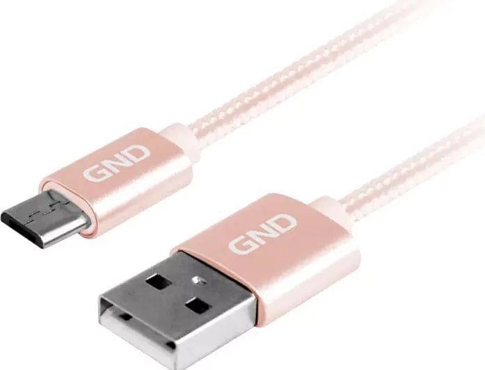 Kabllo Usb GND GNDUSBAC200MM06 (Pembe, 2m)