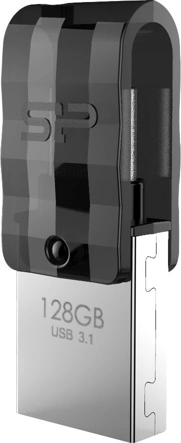 USB flash Silicon Power Mobile C31 128GB, USB Type-A/Type-C, e zezë/gri/argjend