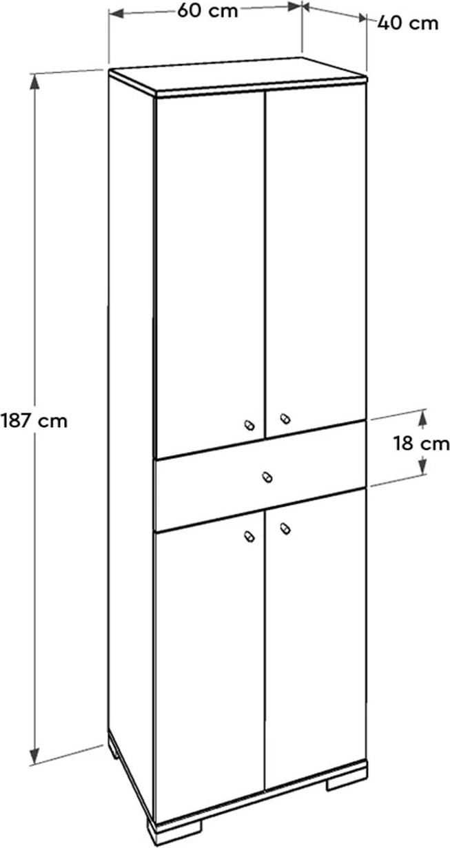 Dollap multifunksional, ngjyrë e bardhë, Hanah Home, Adr-441-Pp-1