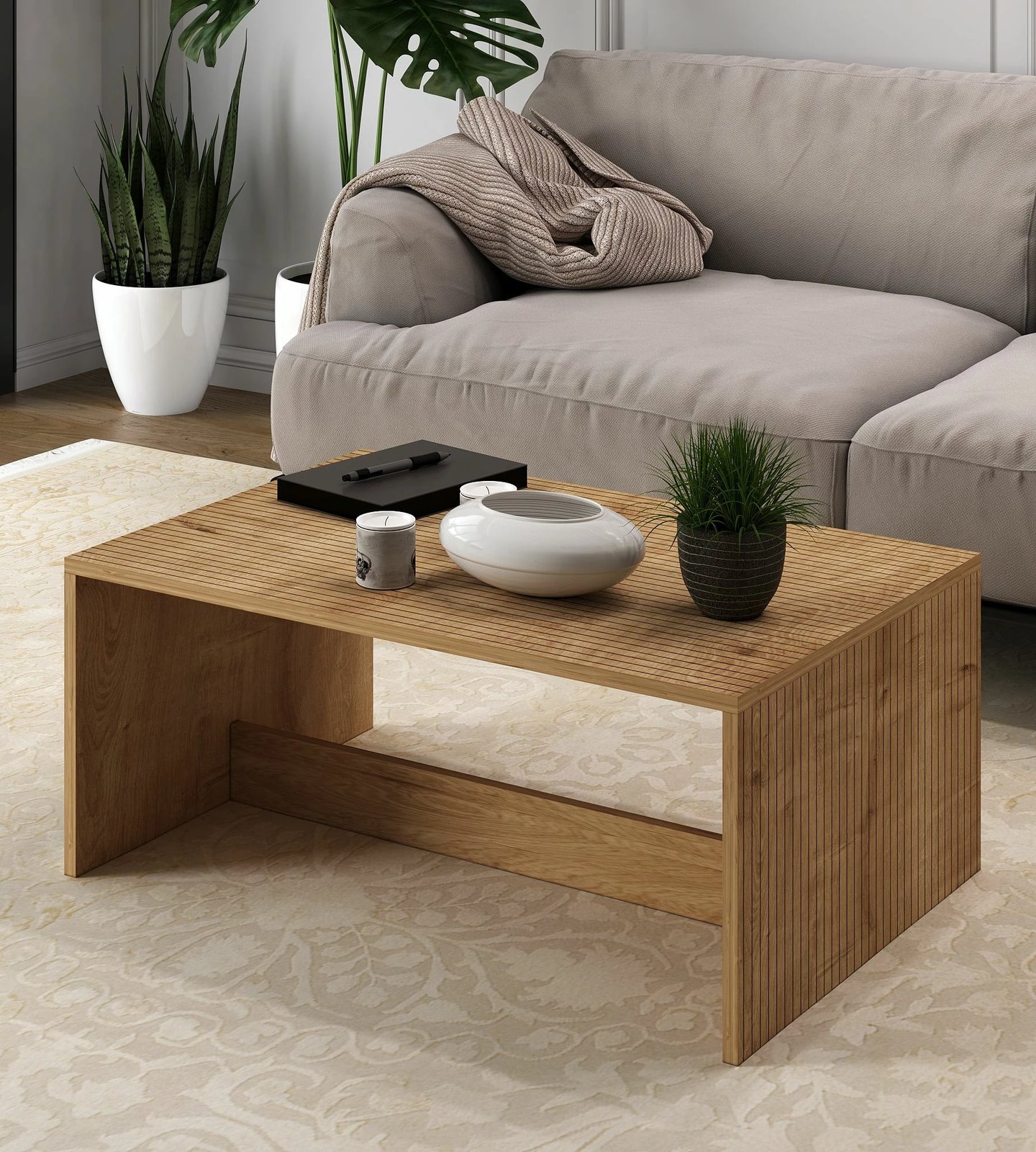 Tavolinë kafeje Skye Decor, Lenna, ngjyrë lis safir