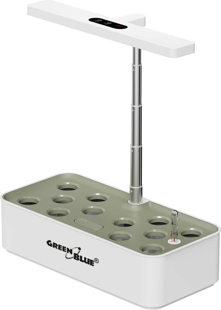 Sistem smart për kultivim të brendshëm, GreenBlue GB133, 12 vende, pompë e qetë, tregues niveli uji, e bardhë