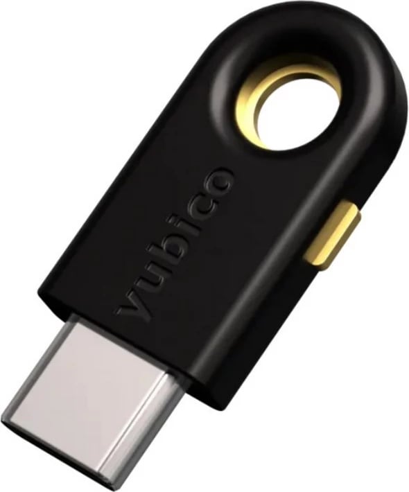 çelës sigurie, Yubico, YubiKey 5C 5060408461488, USB‑C, e artë mbi të zezë