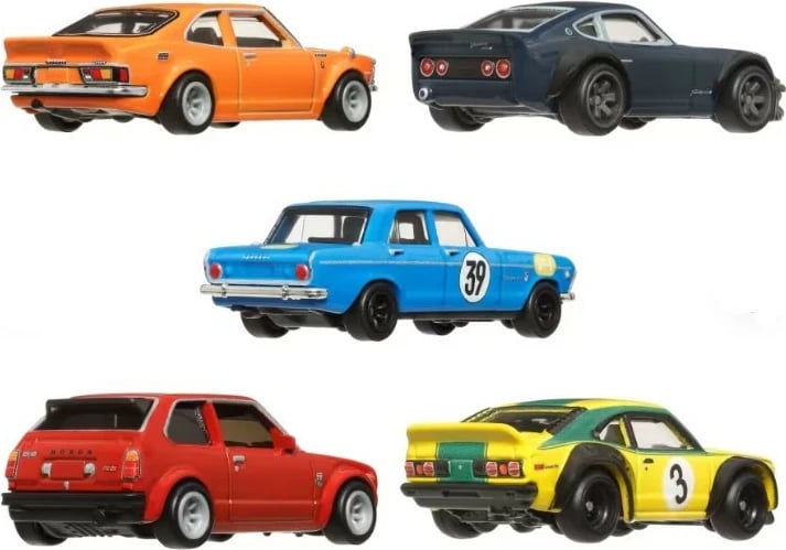 Set vetura të vogla Hot Wheels Premium Car Culture Japan Historics 4, 1:64, 5 copë, shumëngjyrëshe