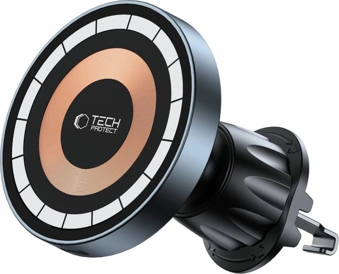 Mbajtës magnetik me karikues wireless Tech-Protect MM15W-V5 për veturë, MagSafe, 15W, i zi