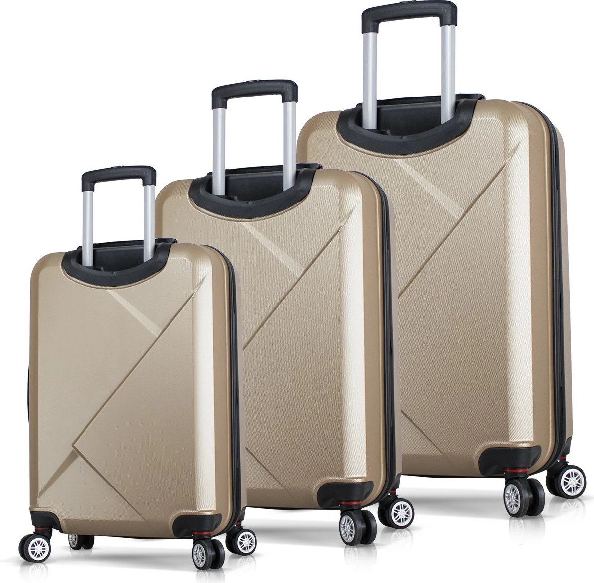 Set valixhesh (3 copë), ngjyrë ari, Zoozie Bags, 6790