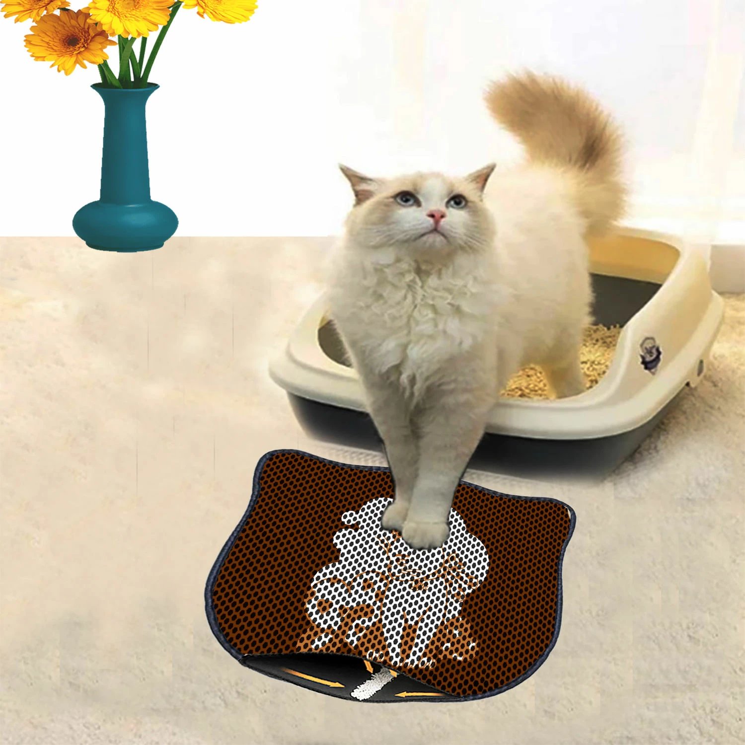 Tapet për rërë maceje, shumëngjyrësh, Paws & Whiskers, Kdkafa0019
