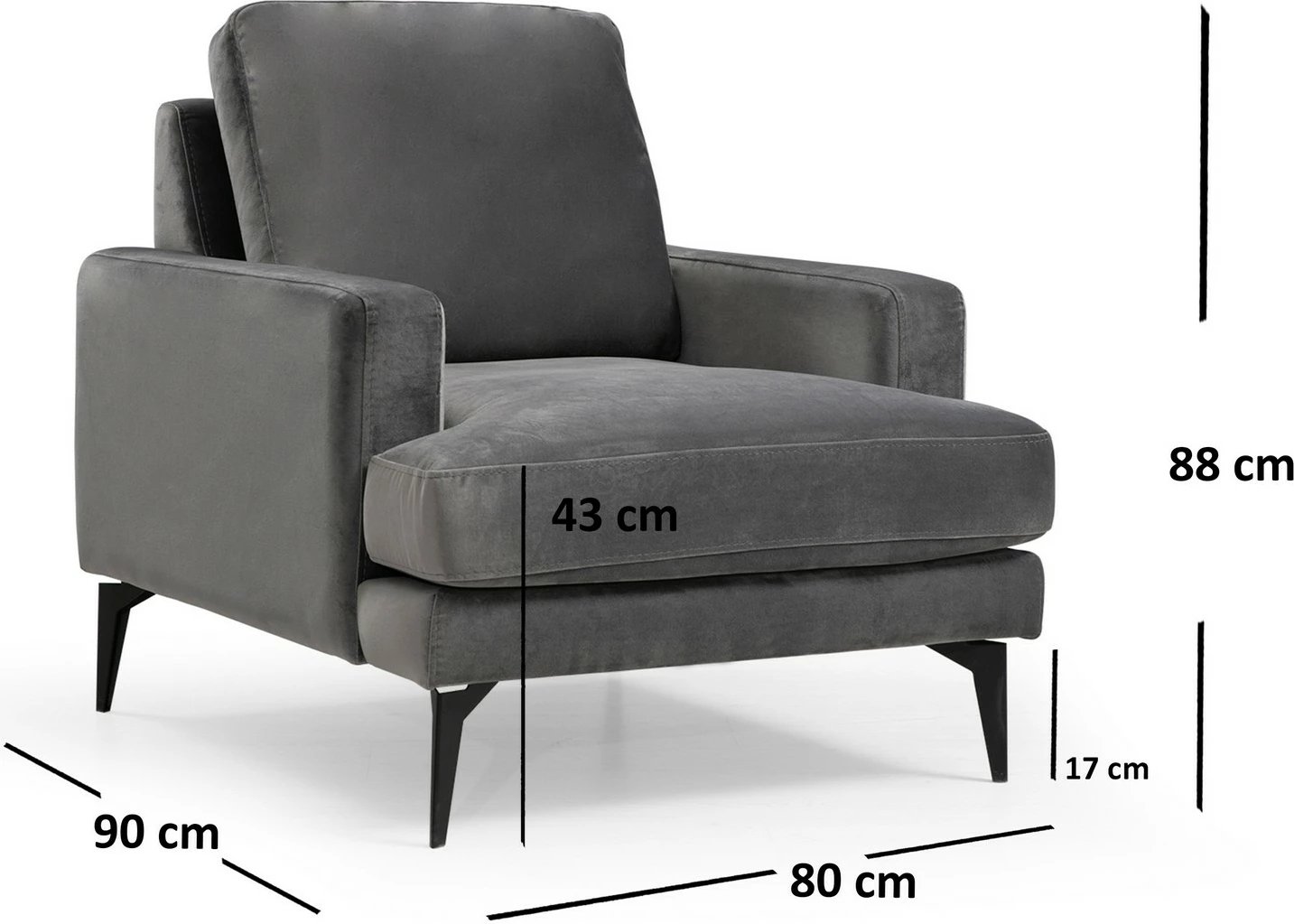 Karrige Wing Papira, ngjyrë antracit, Atelier del Sofa