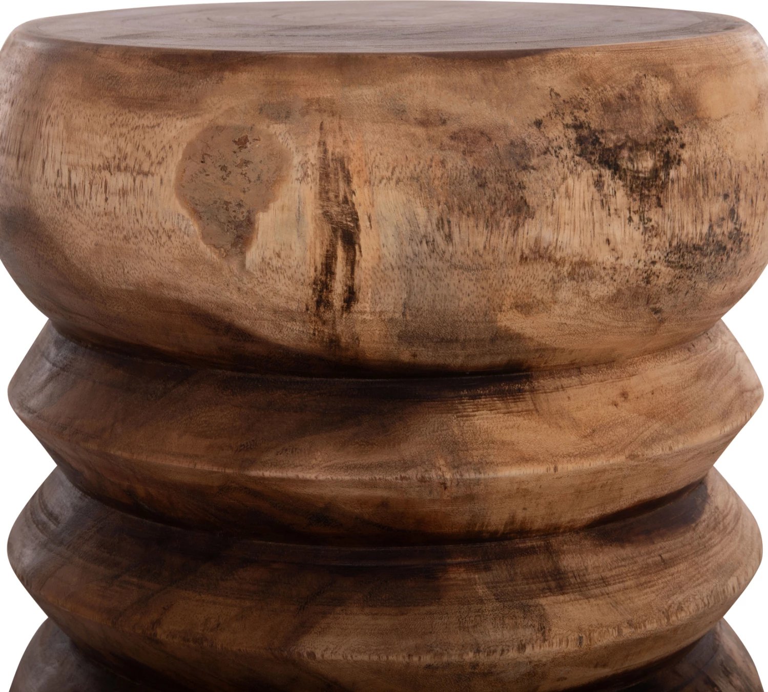 Stool i rrumbullakët prej druri suar natyral, FH9910, 40x45cm