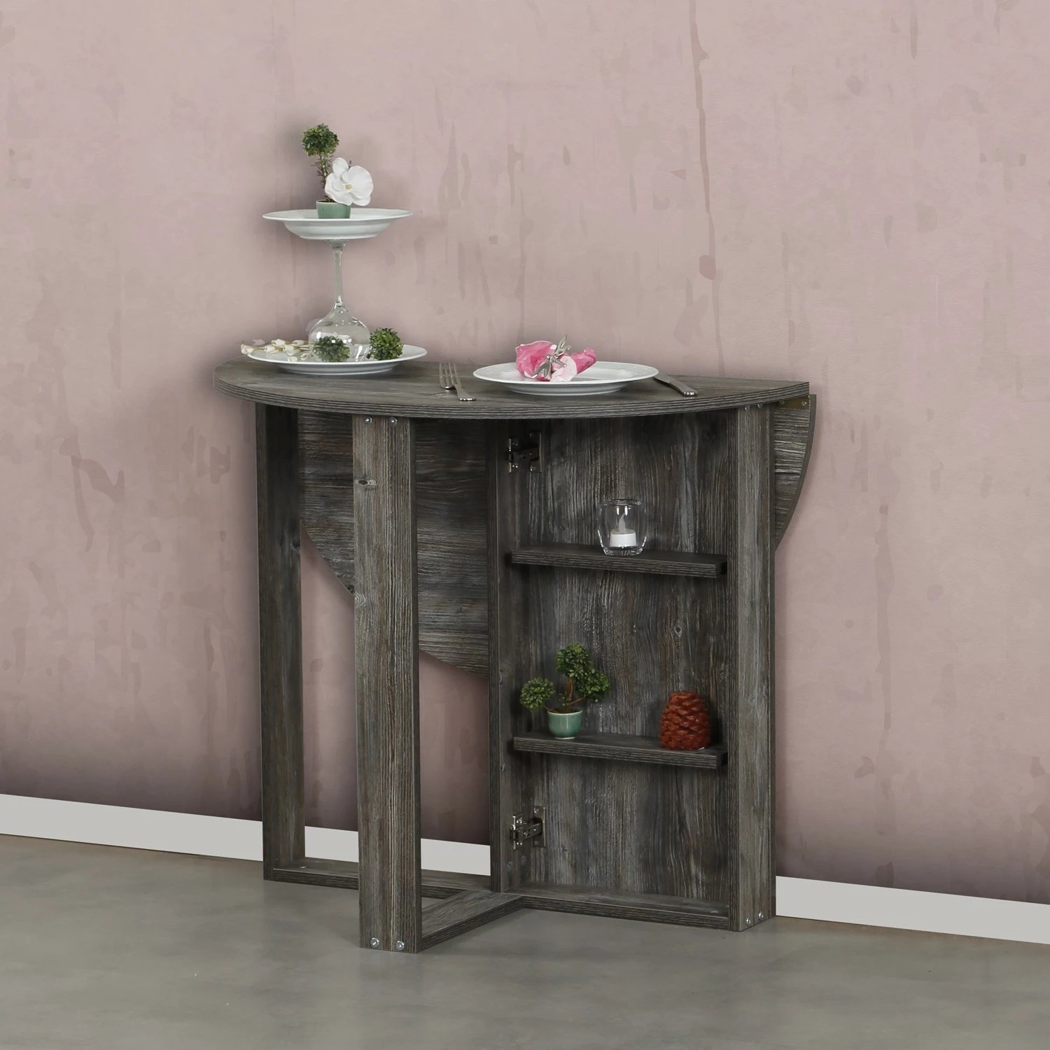 Tavolinë palosëse Hanah Home, mesatare, ngjyrë Jackson Pine