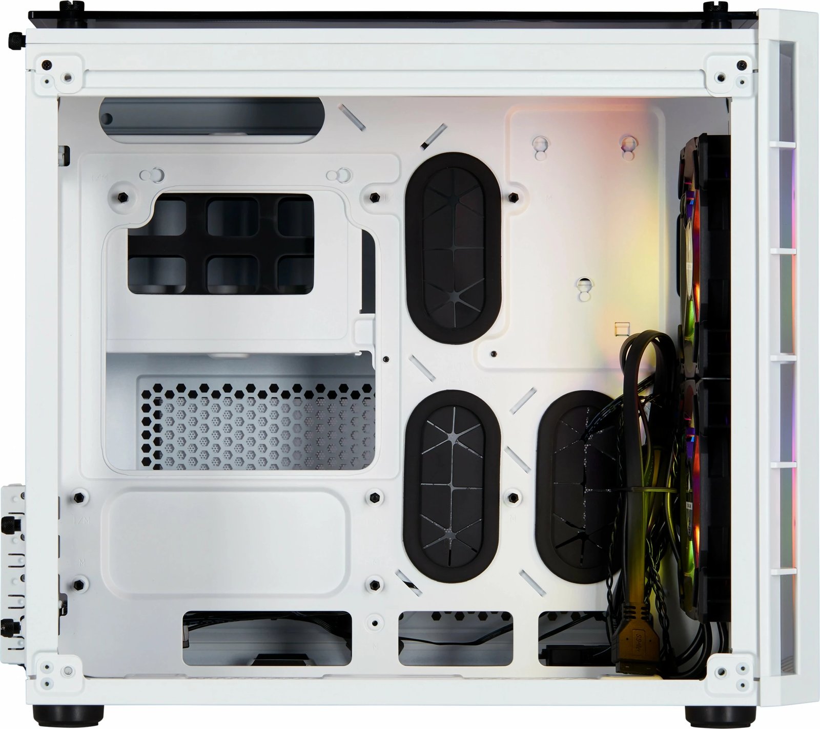 Kasë Corsair Crystal 280X, micro ATX, xham i temperuar, e bardhë Kasë Corsair Crystal 280X, micro ATX, xham i temperuar, e bardhë