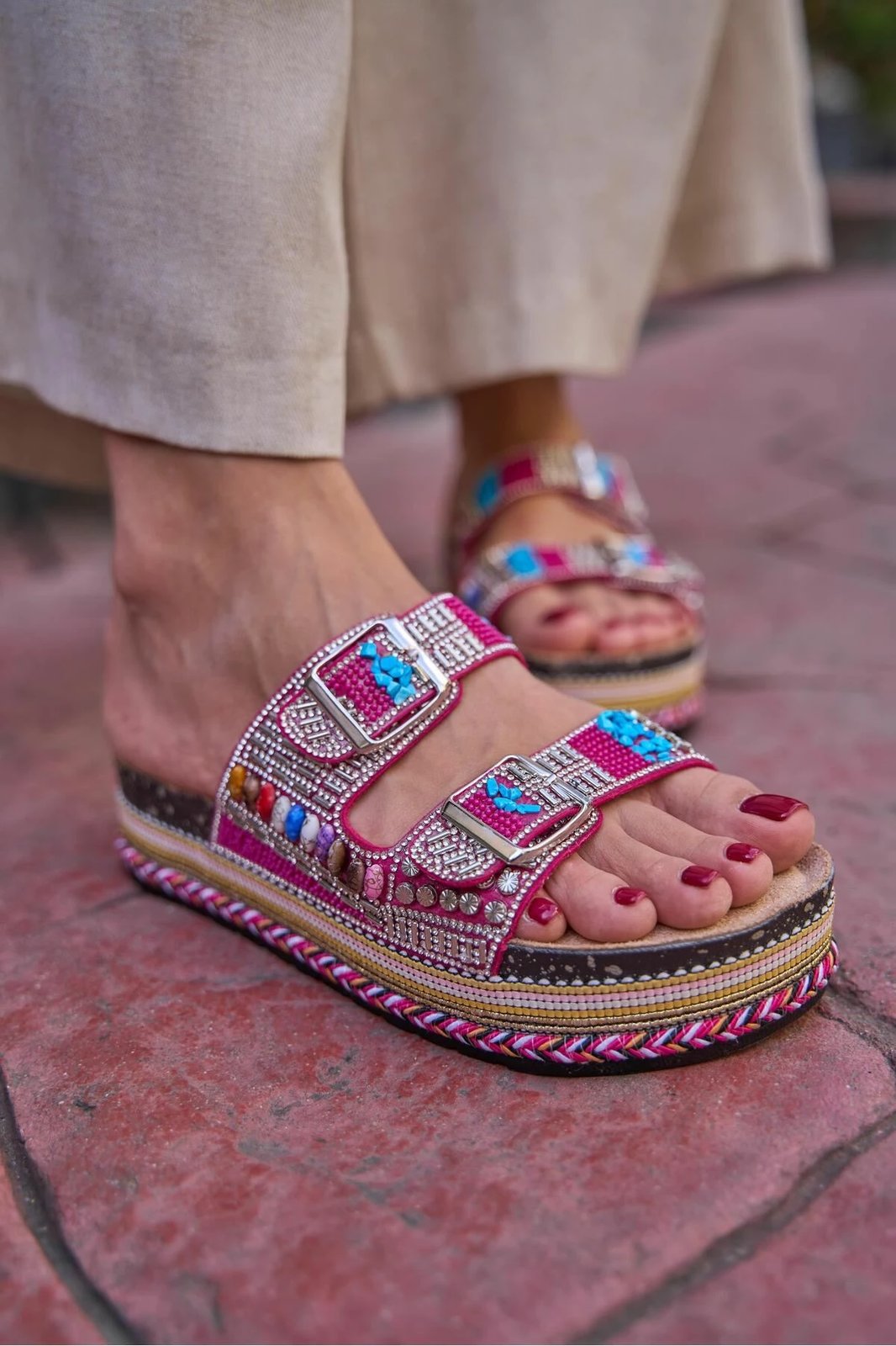 Pantofla për gra, ngjyrë fuchsia, Jumeon, MK1340125YR20-001