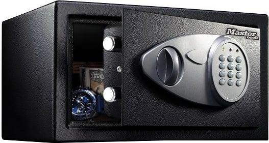 Kasafortë Master Lock X041ML, 11.57L, bravë elektronike dhe çelës, e zezë/gri