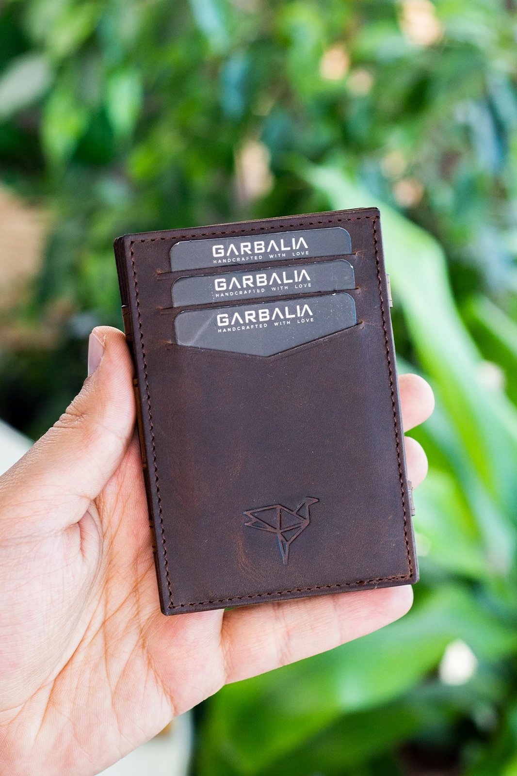 Mbajtës kartelash Zoozie Bags, lëkurë natyrale, ngjyrë kafe, Magic