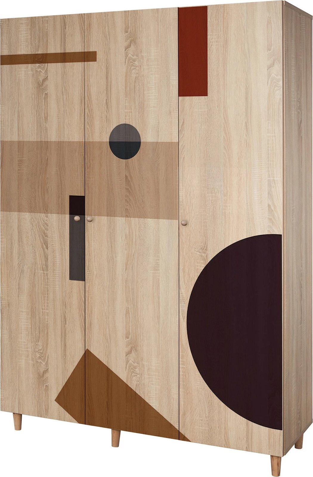 Dollap Lena 3, Skye Decor, ngjyrë sonomo, 135x192x52 cm