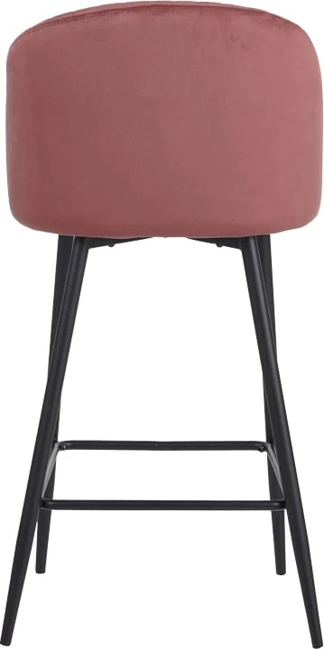 Karrige për bar Barow, kadife, ngjyrë mollë e kalbur, këmbë metali të zeza, 53x46.5x96.5