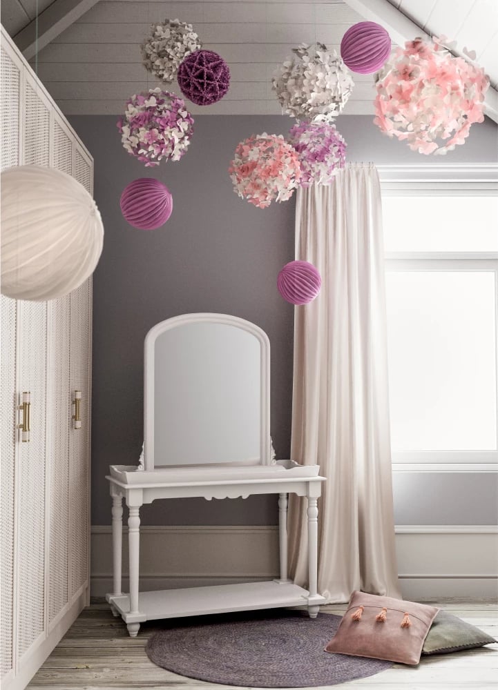 Pasqyrë La Poupee, ngjyrë e bardhë mat, 86x88cm