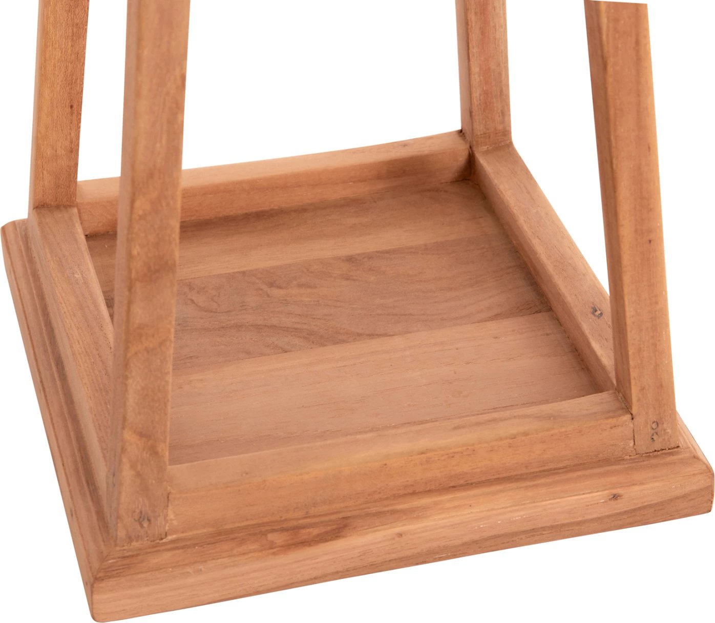 Fener dekorativ për tavolinë, dru teak, ngjyrë natyrale, FH4584, 25x25x39-67H cm
