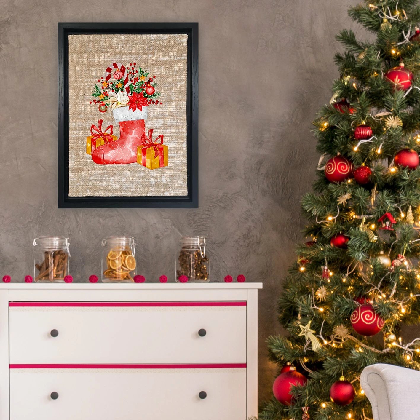 Pikturë dekorative në kanavacë me kornizë, shumëngjyrëshe, Wallity LSJ09_4666