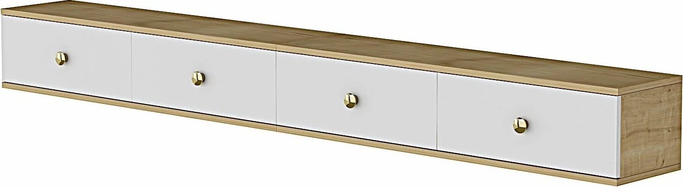 Komodë për TV Skye Decor, Zuzu Double, ngjyrë lis safir dhe e bardhë