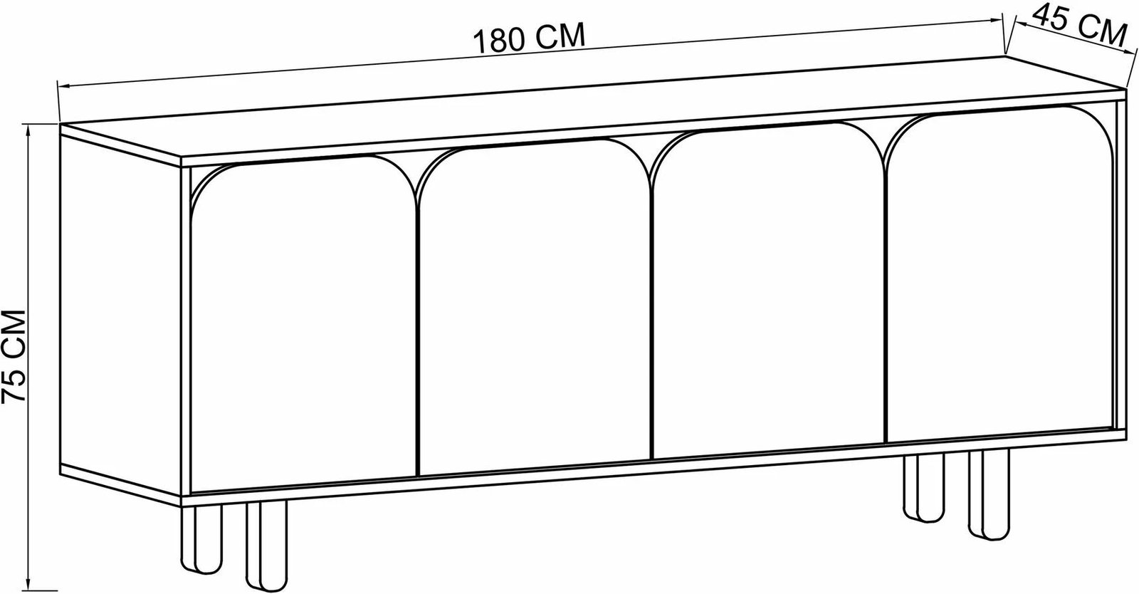 Konsol Skye Decor, Lazio Bohem 180, lis safir, antracit