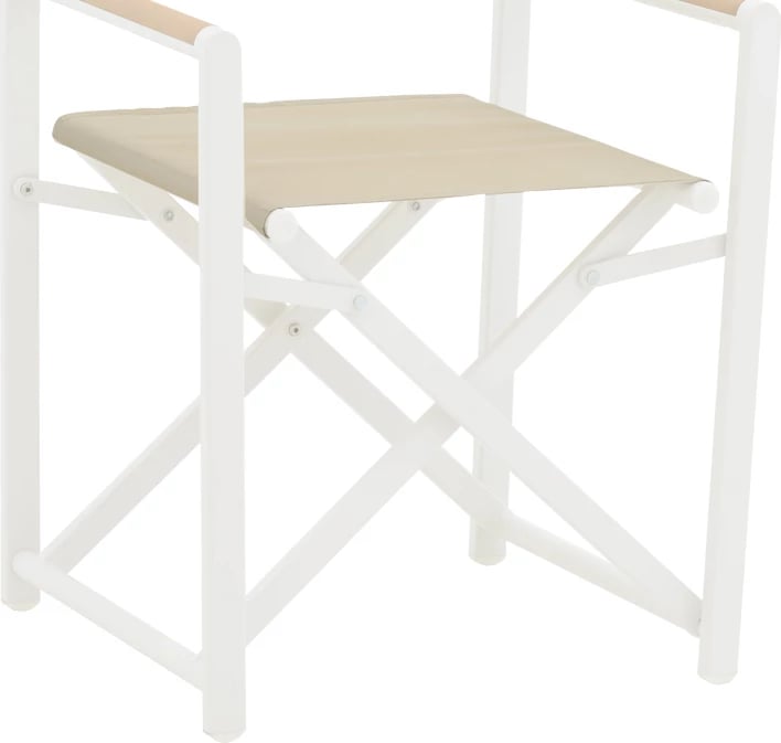 Tavolinë me karrige Mabu-Nares, 7 pjesë, alumin i bardhë dhe dru, 180x90x72.5 cm