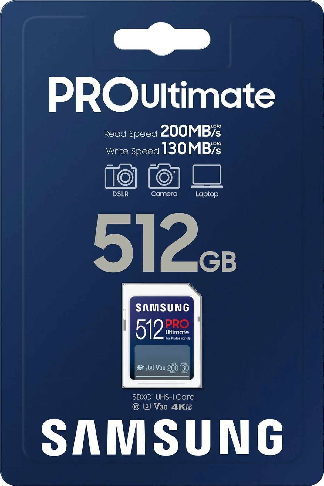 Kartelë SDXC Samsung MB-SY512S 512GB PRO Ultimate, UHS-I, Class 3, e bardhë