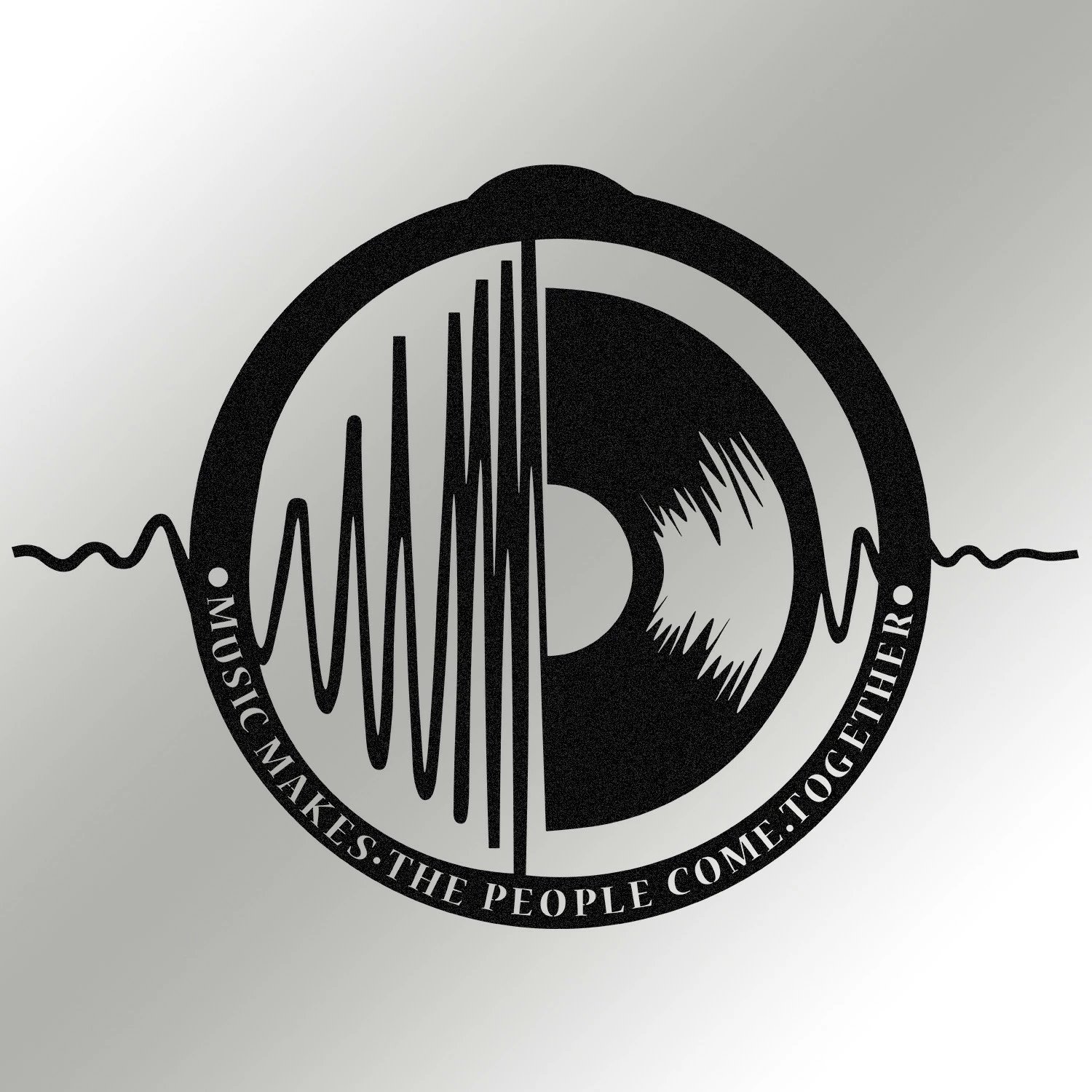 Aksesor dekorativ metalik për mur, Wallity My Music v3, ngjyrë e zezë, 60x43cm