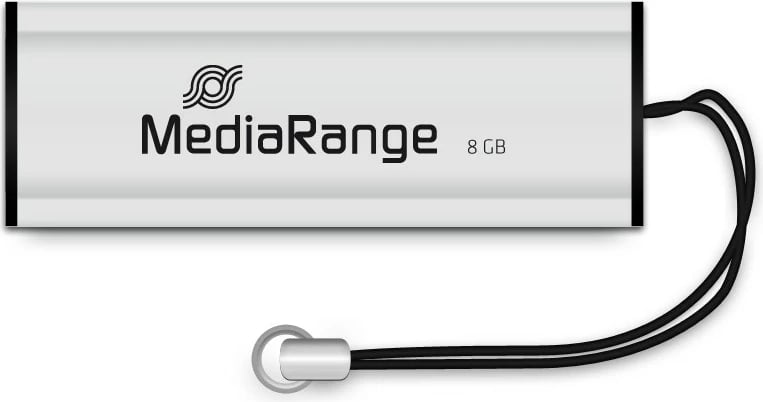 USB stick MediaRange MR914 8GB, USB 3.2, slide, zi/argjendtë